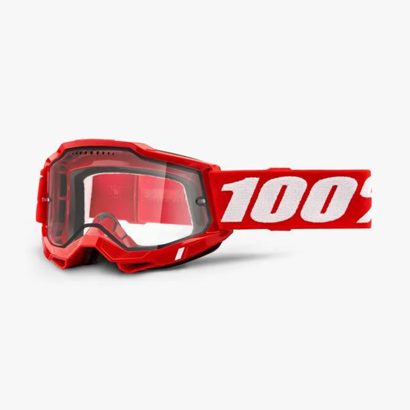 100 percent Accuri 2 Enduro MTB Goggle Clear Lens Red